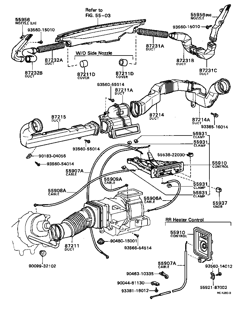 55813-87001 DUCT, AIR, SIDE NO.1 RH product image