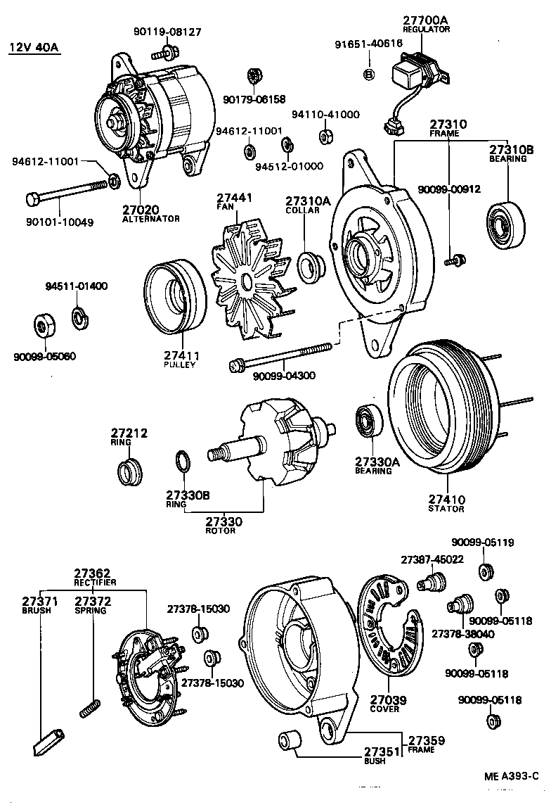27310-68010 FRAME ASSY, DRIVE END, ALTERNATOR product image