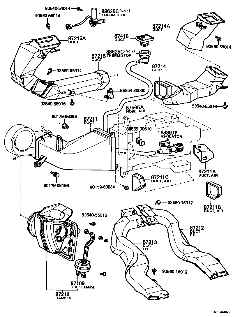55084-30050 DUCT, AIR, SIDE NO.2 LH product image