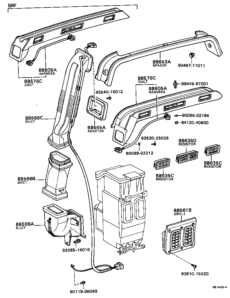 55813-87001 DUCT, AIR, SIDE NO.1 RH product image