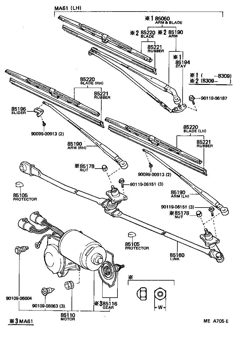85110-14220 MOTOR ASSY, WINDSHIELD WIPER product image