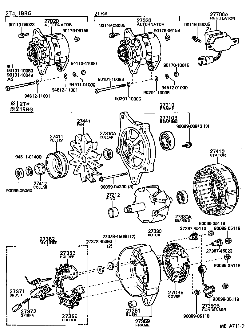 27310-72090 FRAME ASSY, DRIVE END, ALTERNATOR product image