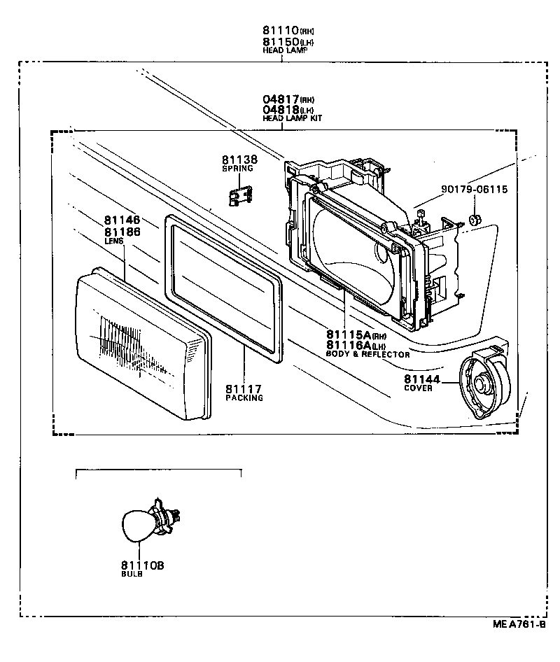 81110-80025 HEADLAMP ASSY, RH product image