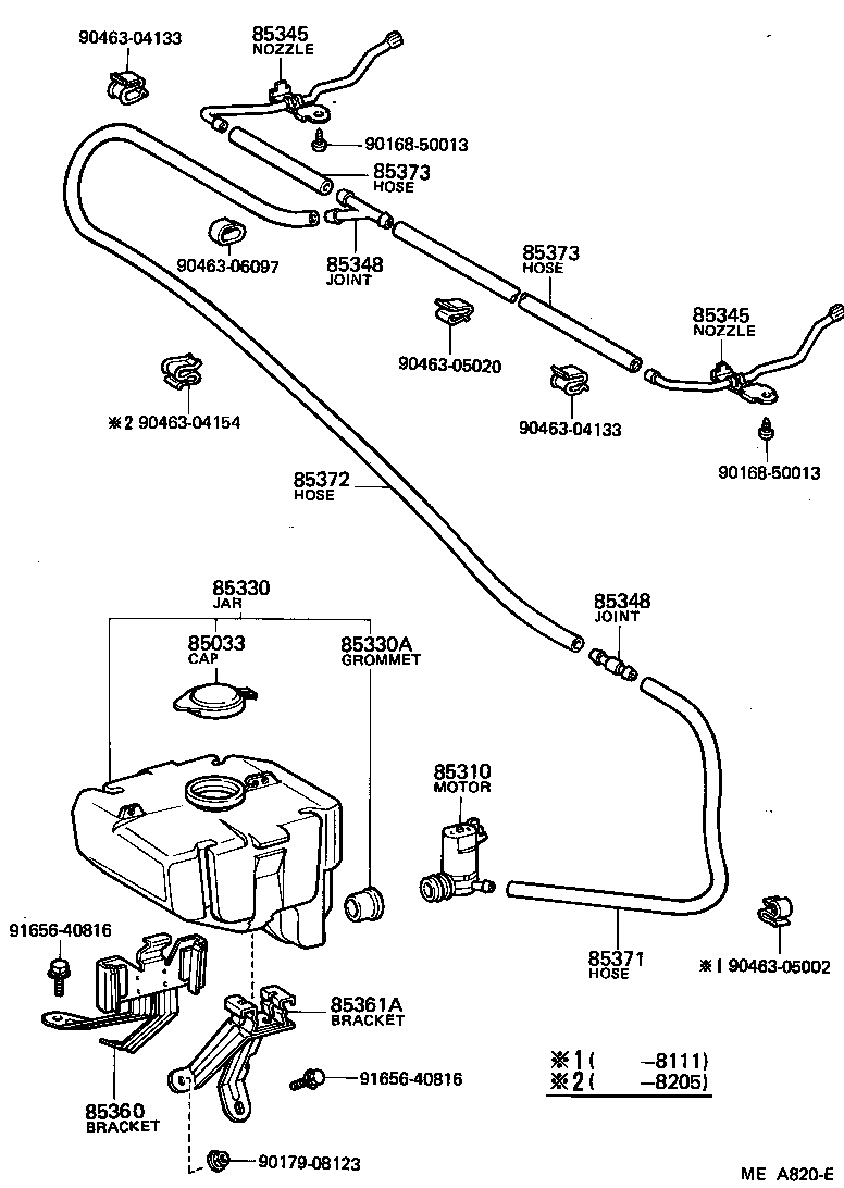 85330-30160 JAR ASSY, WINDSHIELD WASHER product image