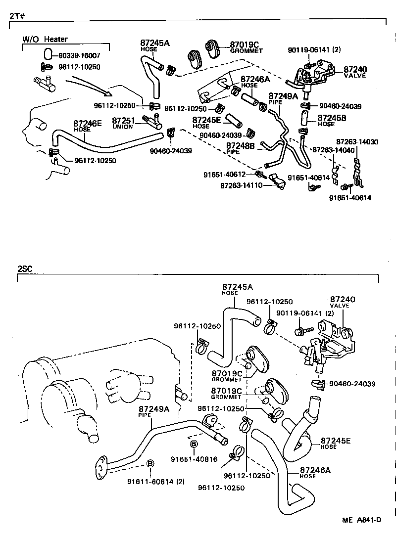 87208-14280 PIPE, HEATER WATER INLET, A product image