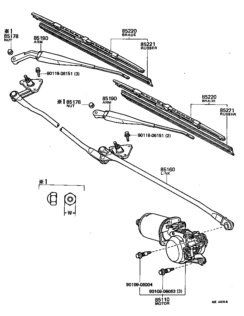 85110-14170 MOTOR ASSY, WINDSHIELD WIPER product image