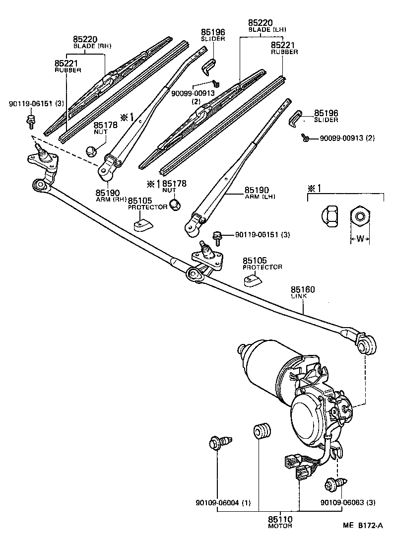 85110-14240 MOTOR ASSY, WINDSHIELD WIPER product image