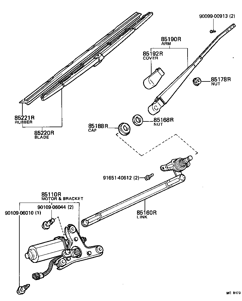 85160-14290 LINK ASSY, REAR WIPER product image