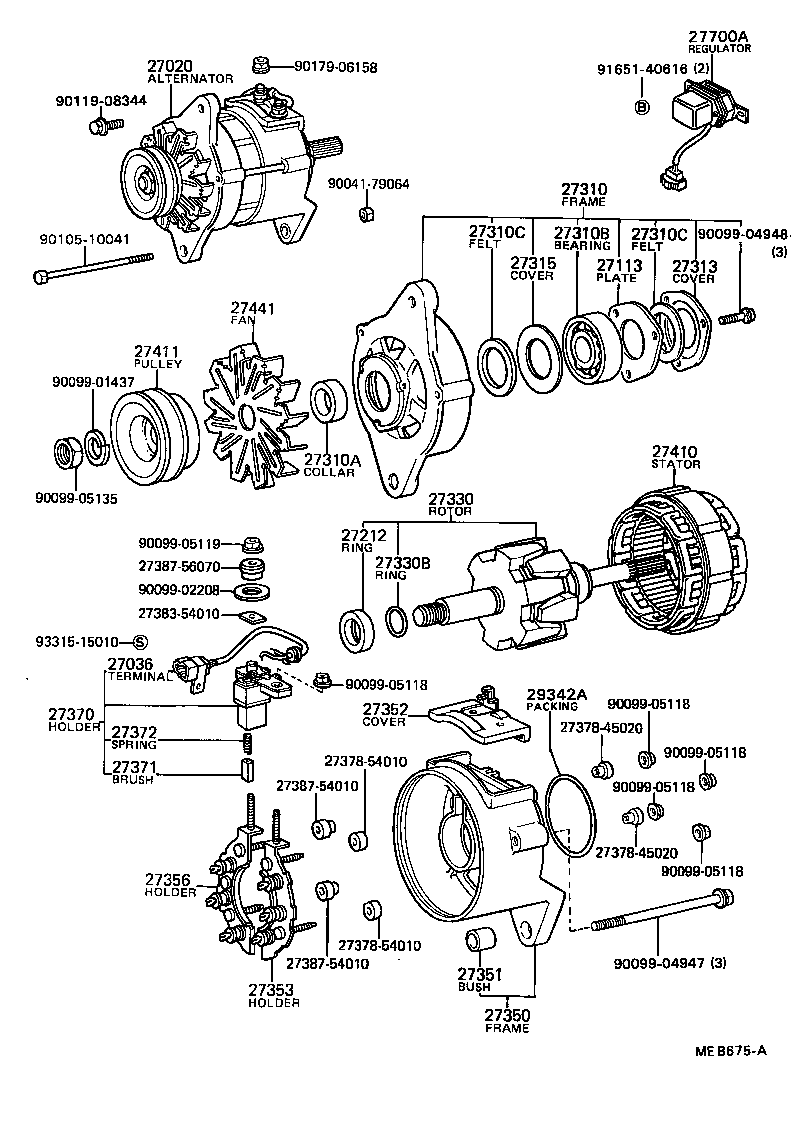 27310-68010 FRAME ASSY, DRIVE END, ALTERNATOR product image