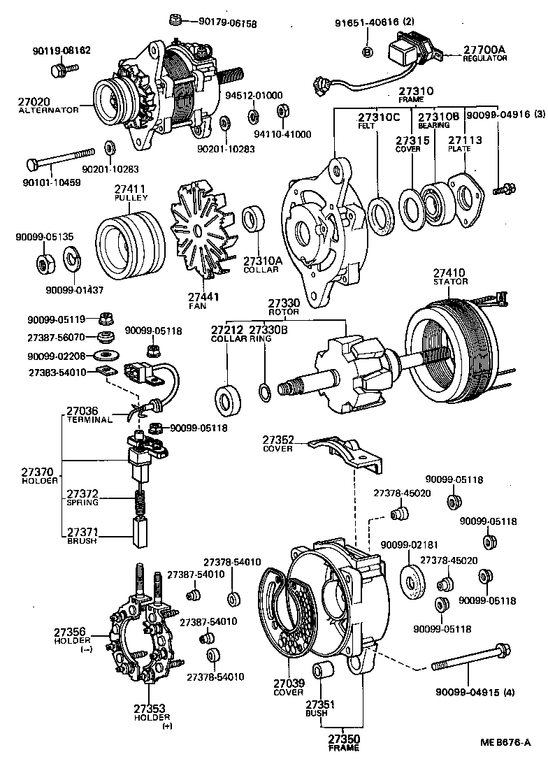 27310-68010 FRAME ASSY, DRIVE END, ALTERNATOR product image