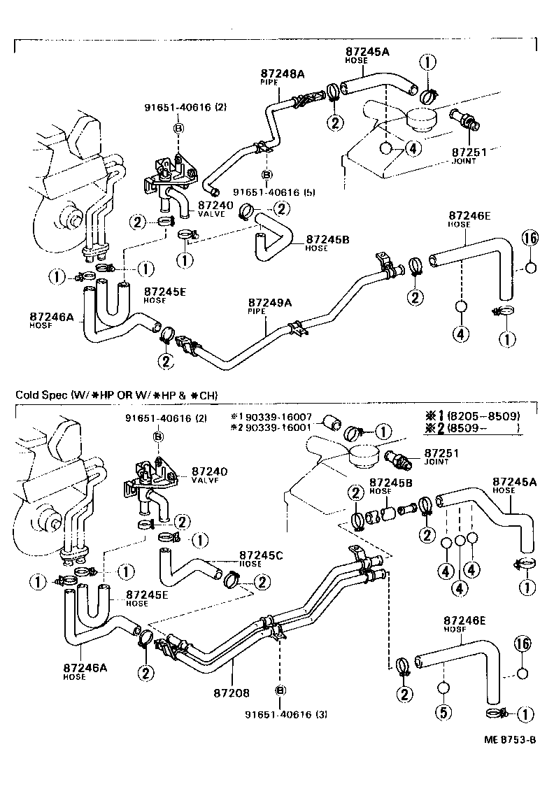 87245-90B22 HOSE, HEATER WATER, E product image