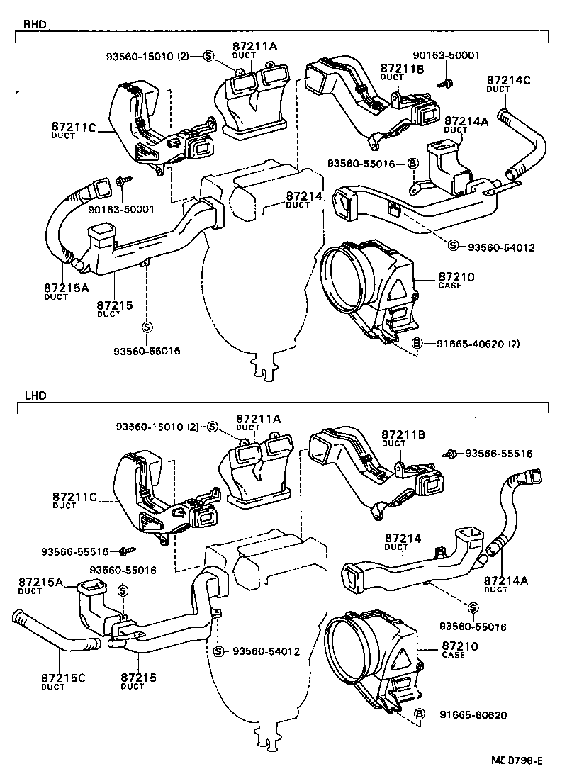 55097-90B01 DUCT, AIR, SIDE NO.1 RH product image