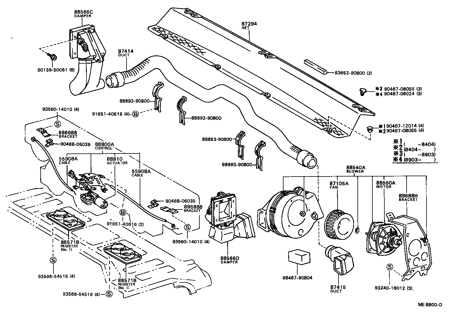 55097-90B01 DUCT, AIR, SIDE NO.1 RH product image