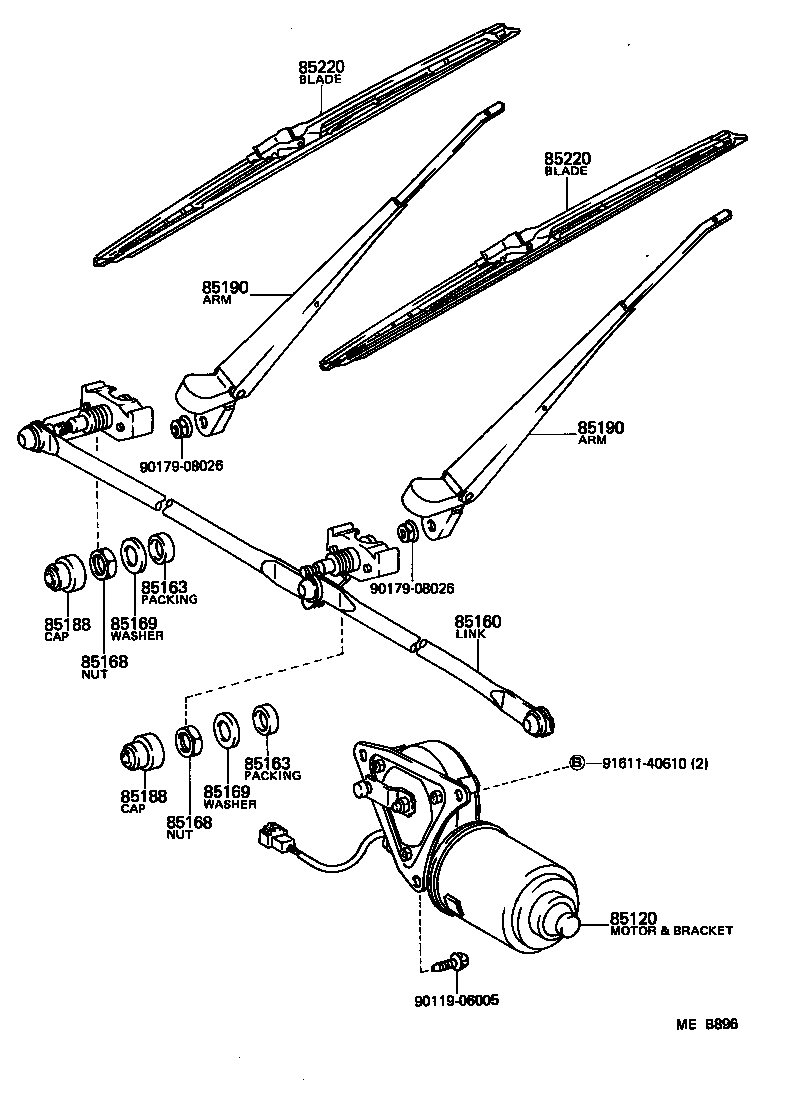 85160-90D00 LINK ASSY, WINDSHIELD WIPER product image