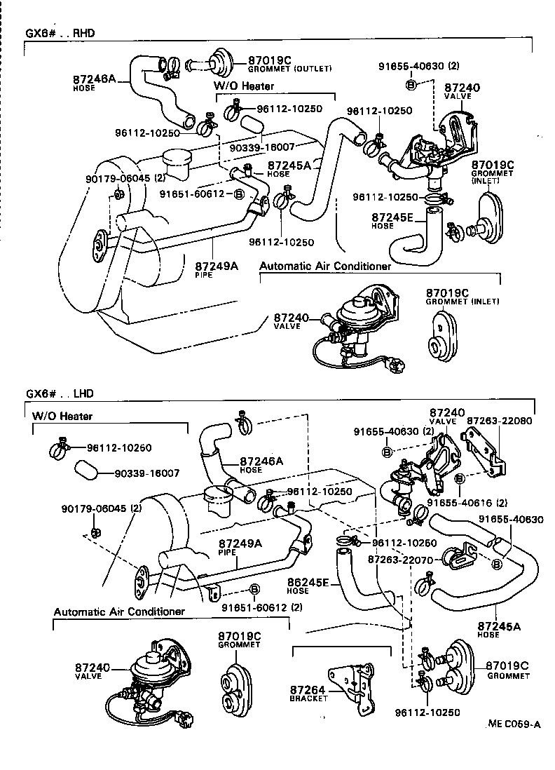 87208-20030 PIPE, HEATER WATER OUTLET, A product image