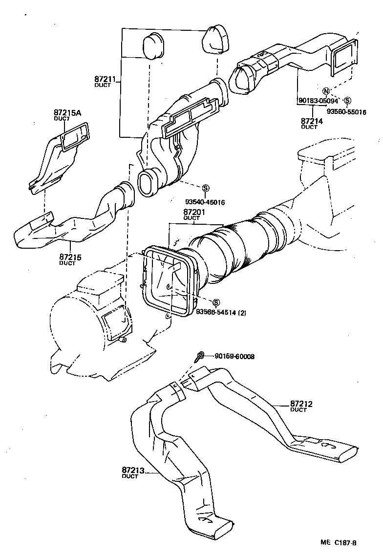 55088-10020 DUCT, AIR, SIDE NO.1 RH product image