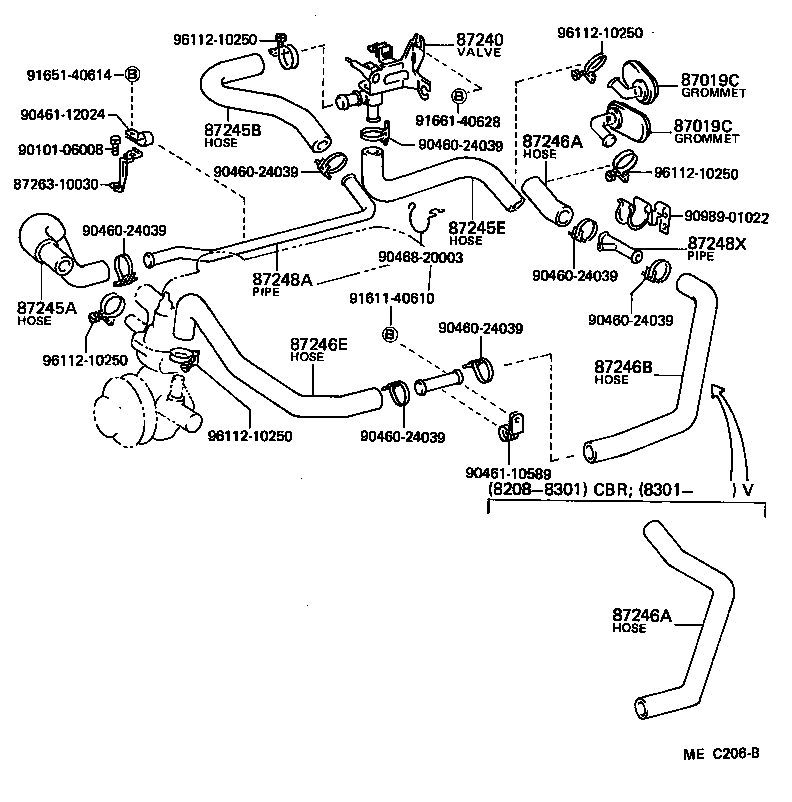 87019-10150 HOSE KIT, HEATER product image