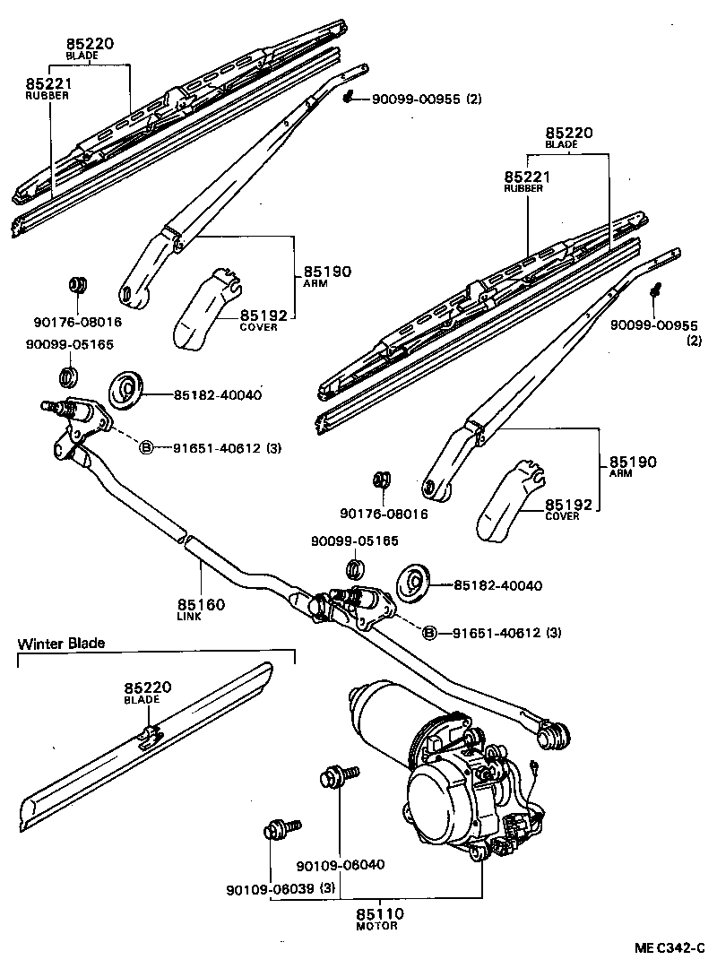 85160-40040 LINK ASSY, WINDSHIELD WIPER product image