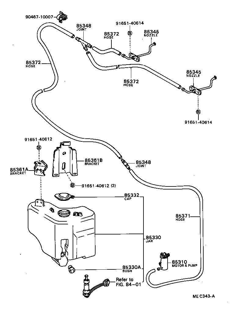 85345-40030 NOZZLE, WINDSHIELD WASHER product image