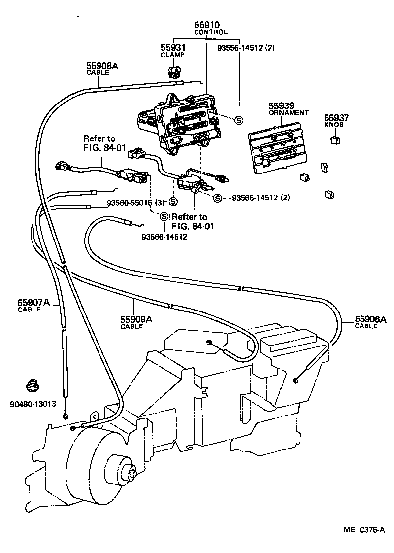 55908-95705 CABLE SUB-ASSY, AIR INLET DAMPER CONTROL product image