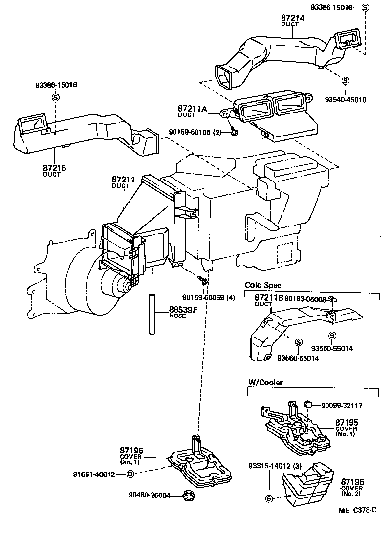 55908-95705 CABLE SUB-ASSY, AIR INLET DAMPER CONTROL product image
