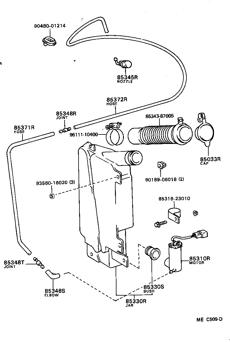 85330-87004 JAR ASSY, REAR WASHER product image