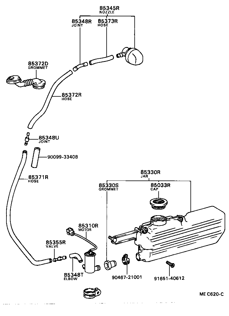 85330-32020 JAR ASSY, REAR WASHER product image