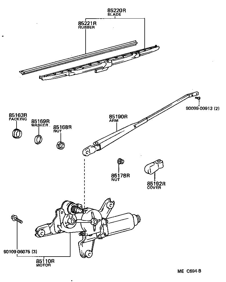 85110-95J15 MOTOR ASSY, REAR WIPER product image