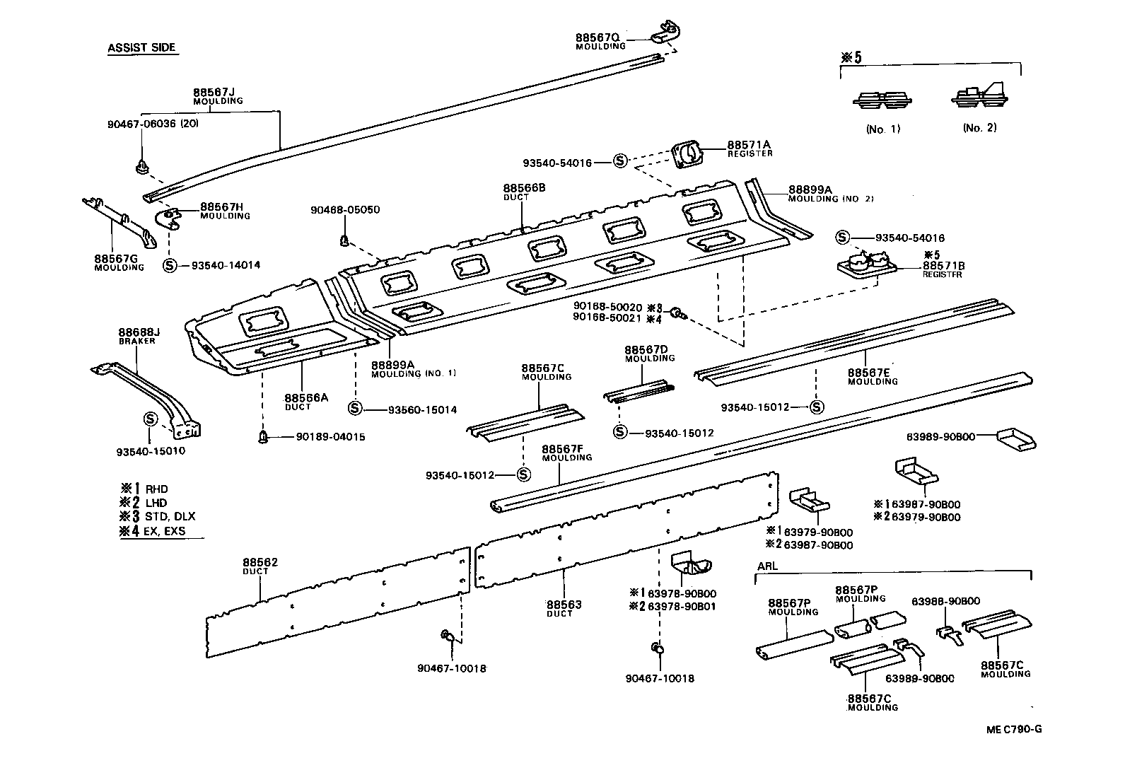 55097-90B01 DUCT, AIR, SIDE NO.1 RH product image