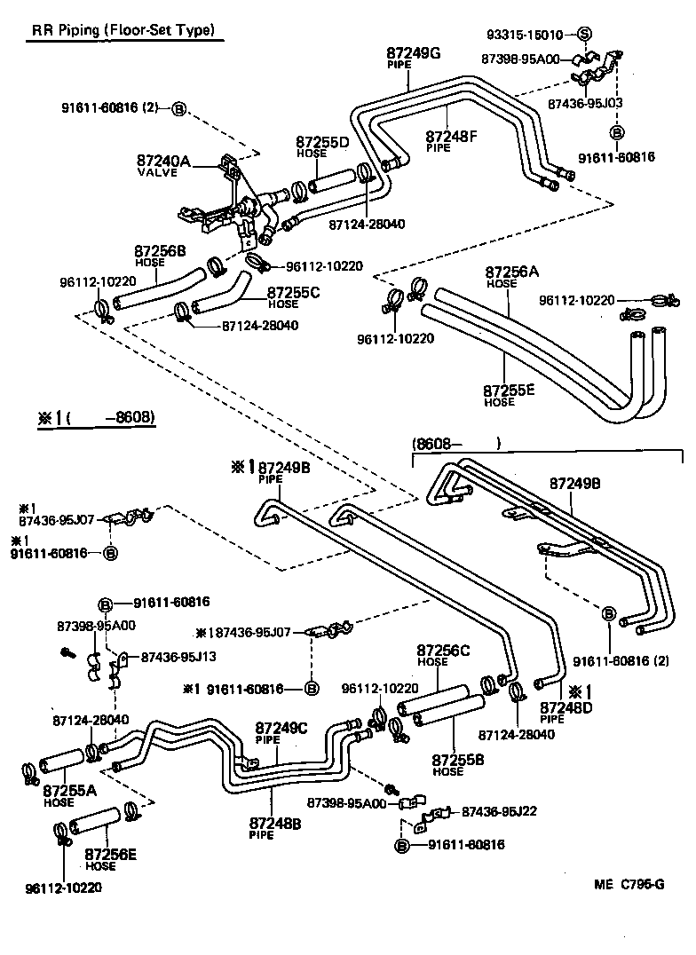 87245-95J15 HOSE, REAR HEATER WATER OUTLET, E (TO ENGINE) product image