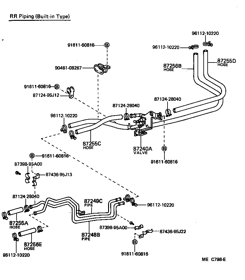 87245-95J15 HOSE, REAR HEATER WATER OUTLET, E (TO ENGINE) product image