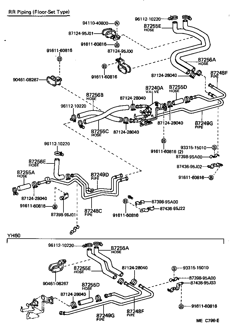 87245-95J15 HOSE, REAR HEATER WATER OUTLET, E (TO ENGINE) product image