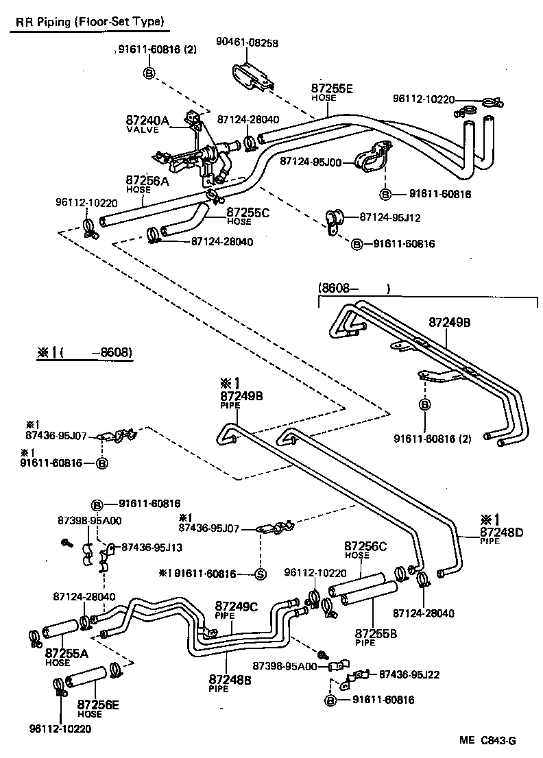 87207-95J30 PIPE SUB-ASSY, HEATER WATER, A product image