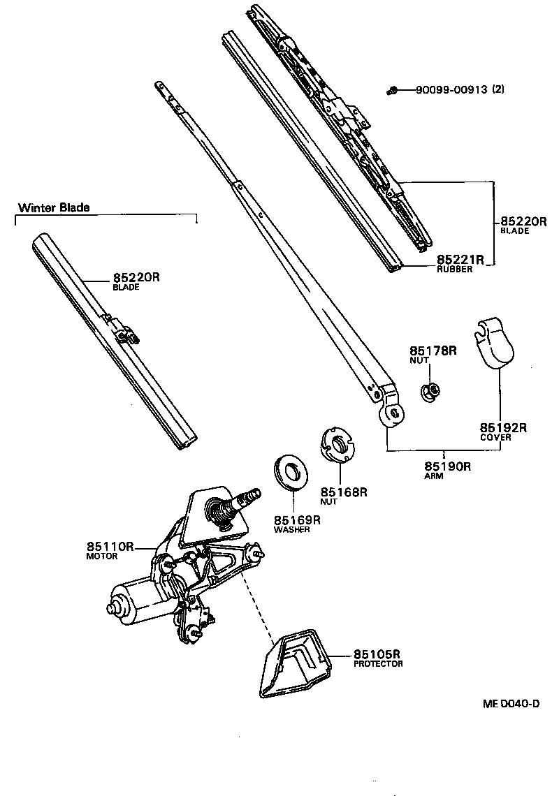 85110-12450 MOTOR ASSY, REAR WIPER product image
