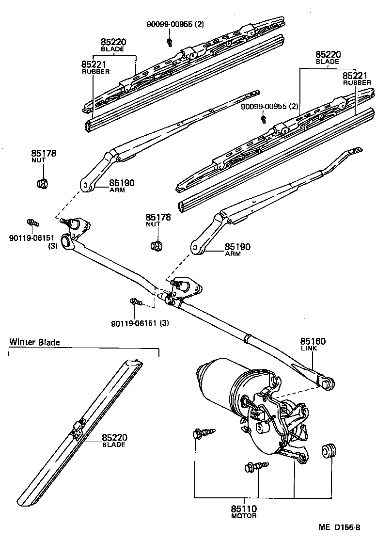 85220-40040 BLADE ASSY, WINDSHIELD WIPER product image