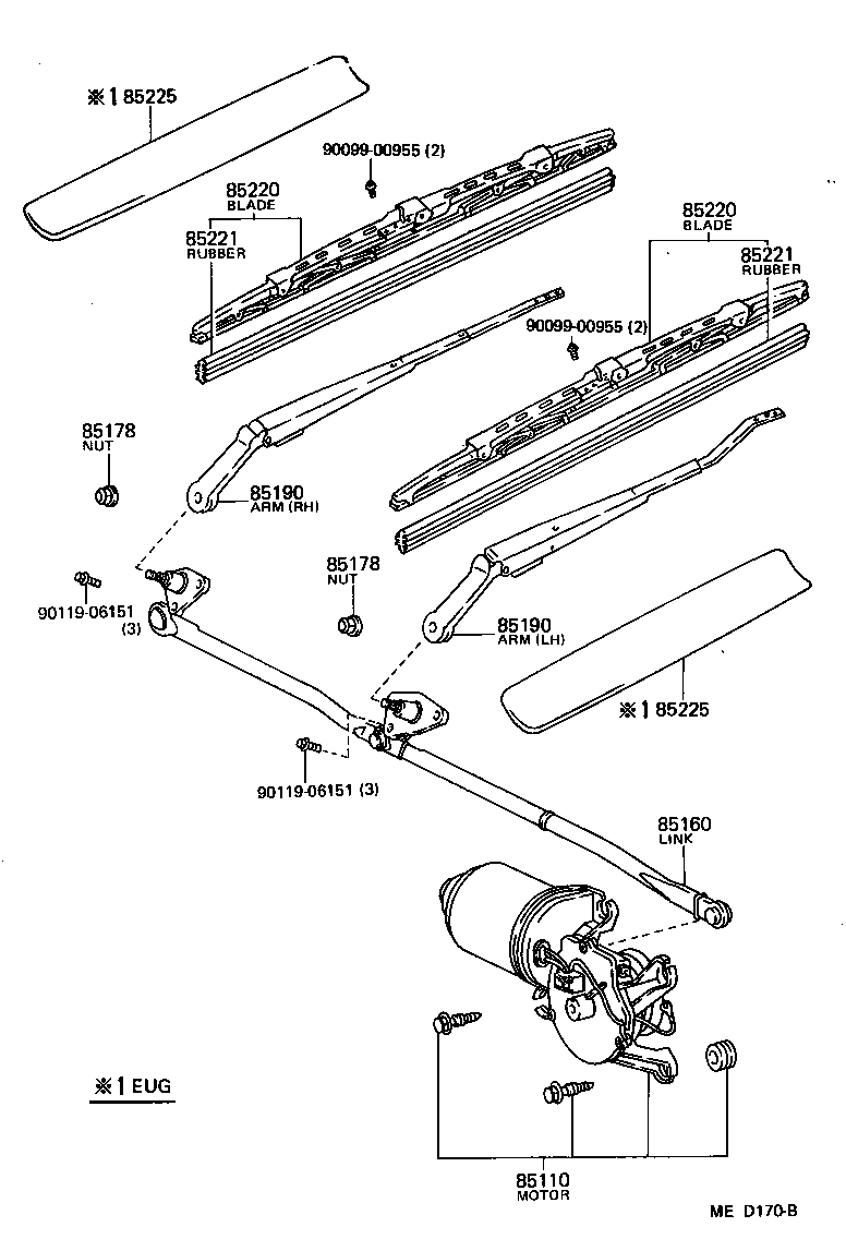 85110-12340 MOTOR ASSY, WINDSHIELD WIPER product image