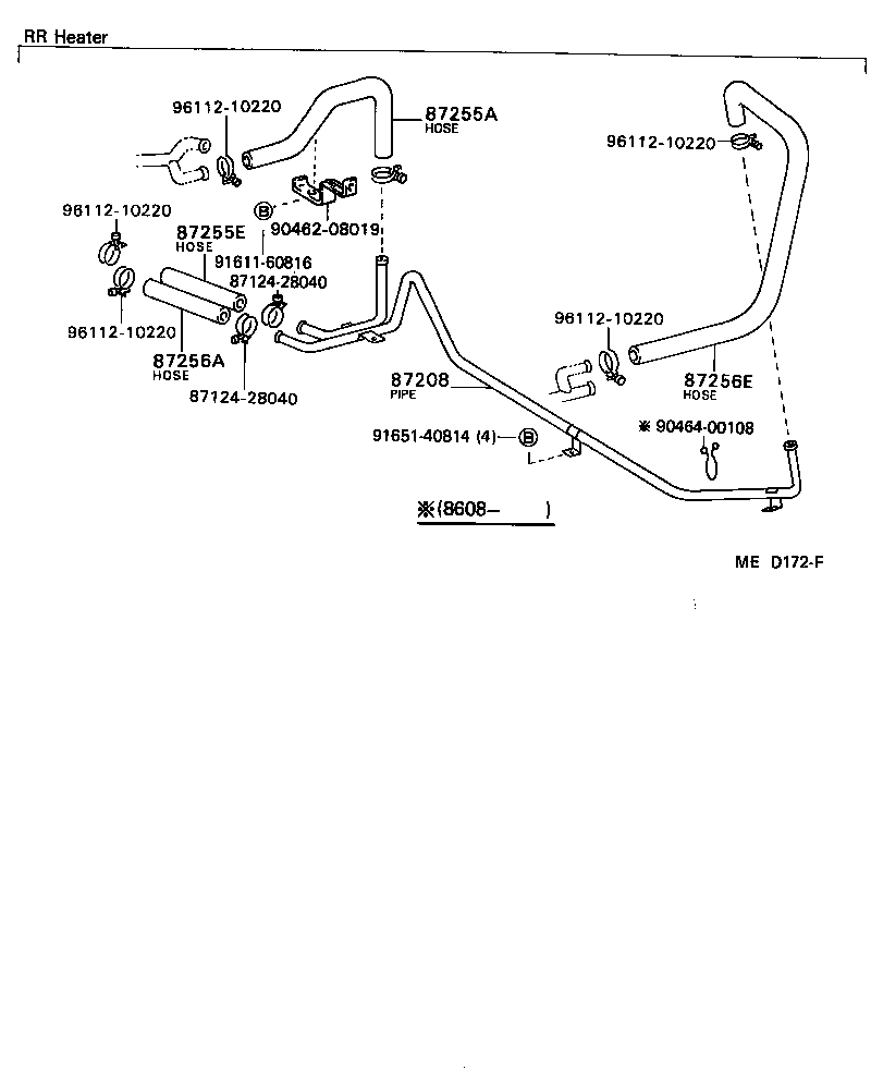 87208-28190 PIPE SUB-ASSY, HEATER WATER product image