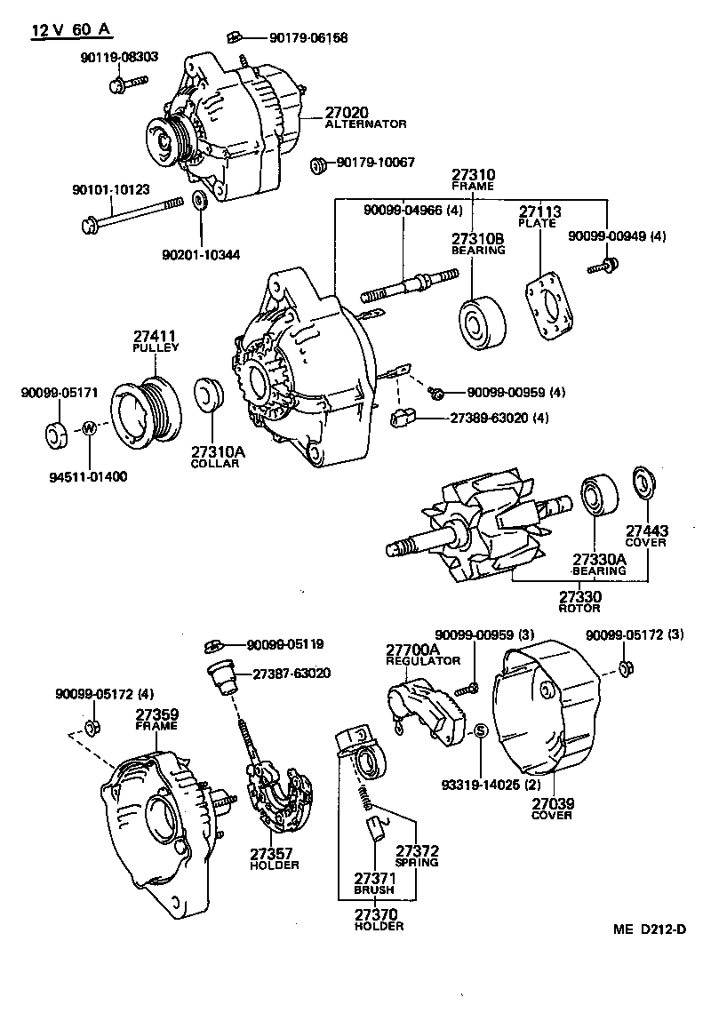 27310-72090 FRAME ASSY, DRIVE END, ALTERNATOR product image