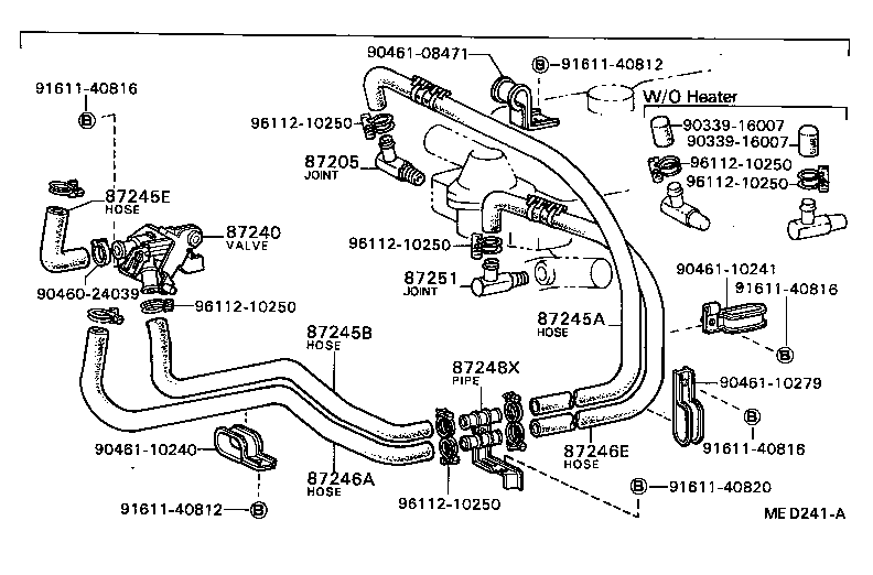 87245-95412 HOSE, HEATER WATER, INLET A product image
