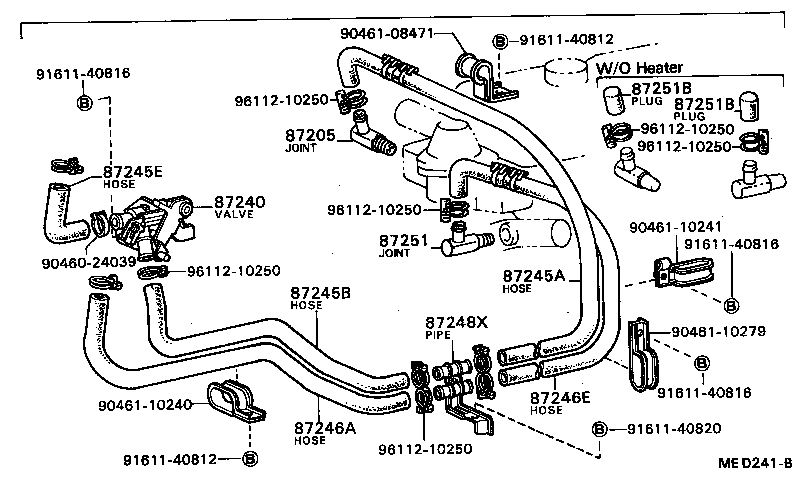 87245-95402 HOSE, HEATER WATER, INLET A product image