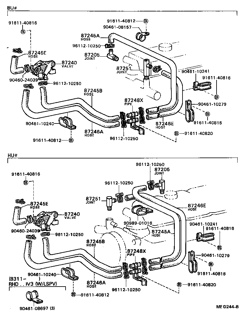 87245-95402 HOSE, HEATER WATER, INLET A product image