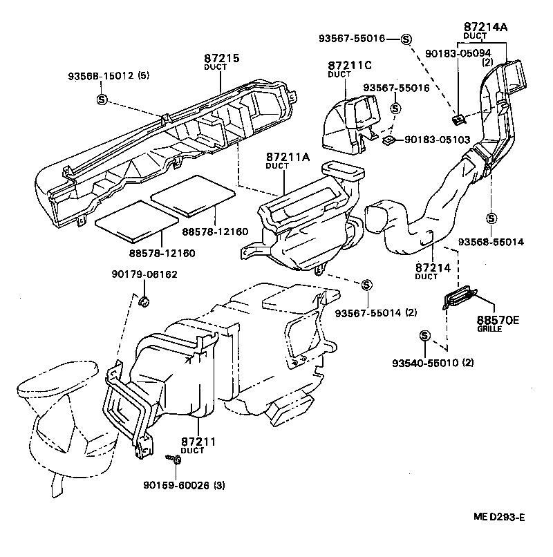 55084-12101 DUCT, AIR, SIDE NO.2 RH product image
