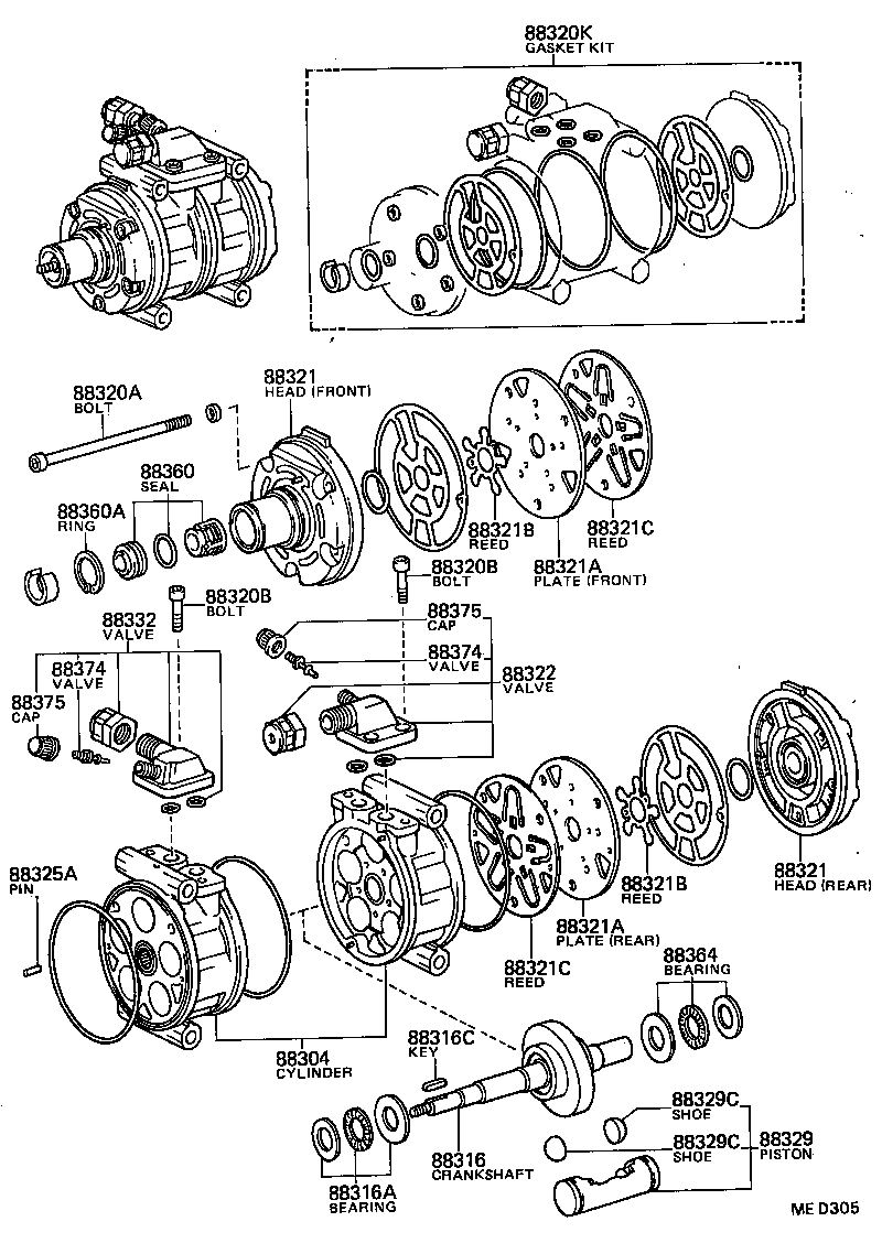 88375-30261 CAP, COOLER COMPRESSOR SERVICE VALVE product image