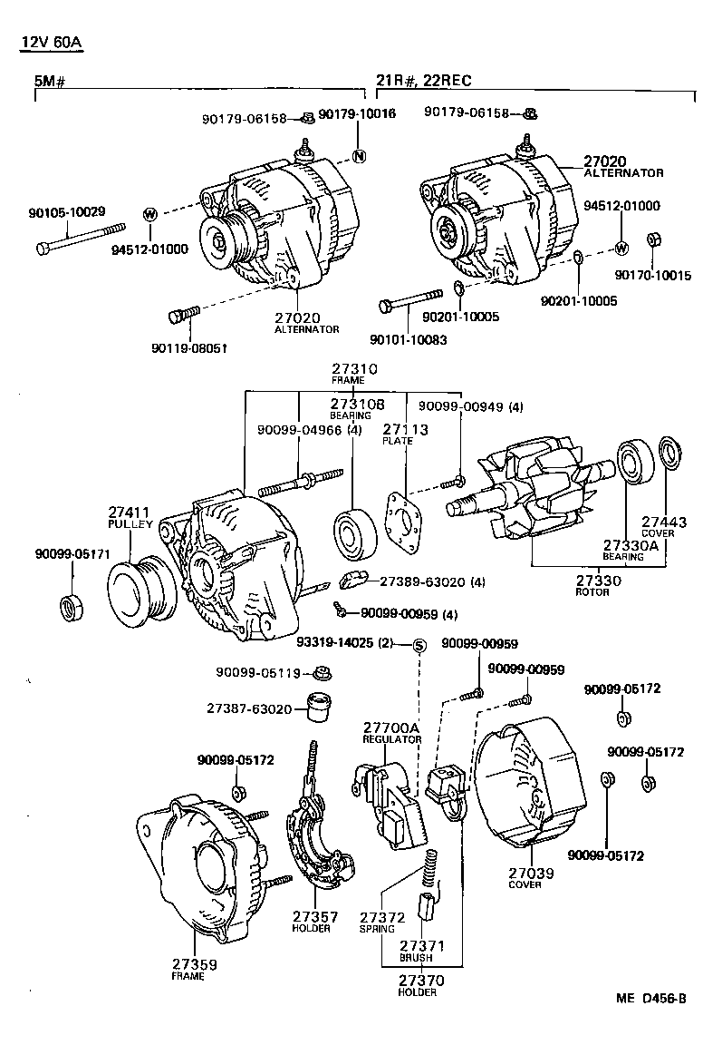 27310-72090 FRAME ASSY, DRIVE END, ALTERNATOR product image