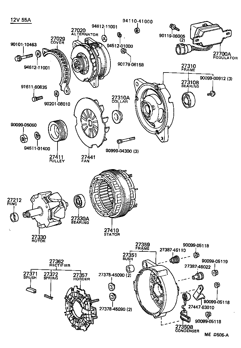 27310-72090 FRAME ASSY, DRIVE END, ALTERNATOR product image
