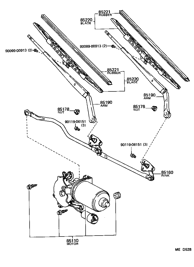 85110-01010 MOTOR ASSY, WINDSHIELD WIPER product image