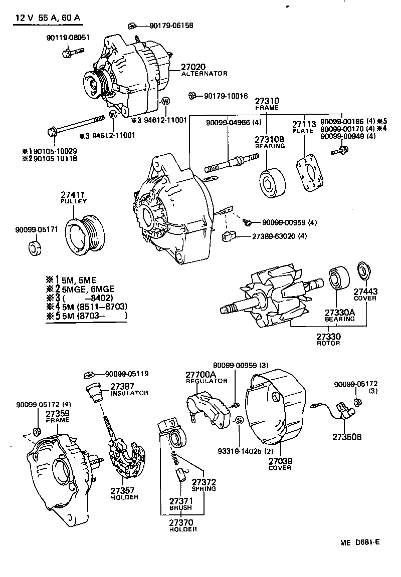 27310-72040 FRAME ASSY, DRIVE END, ALTERNATOR product image