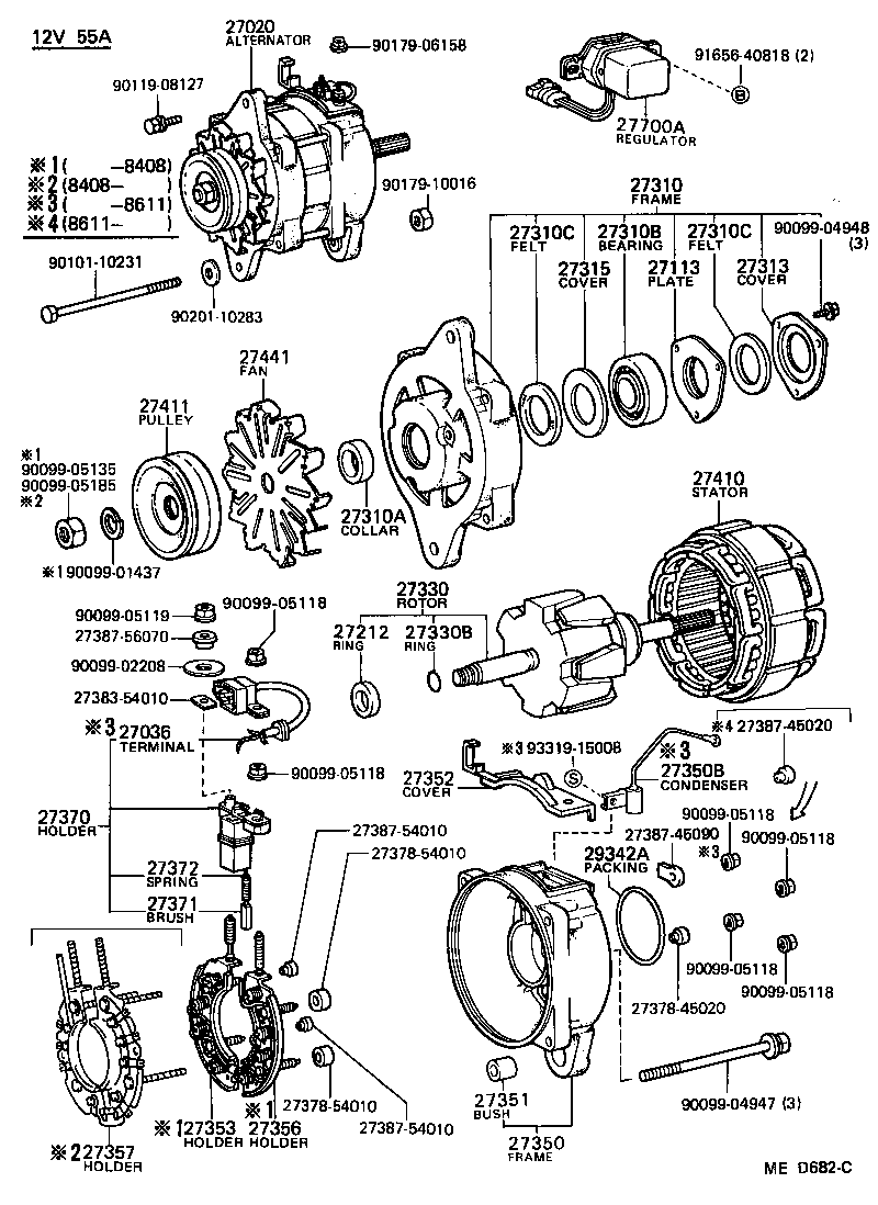 27310-72040 FRAME ASSY, DRIVE END, ALTERNATOR product image