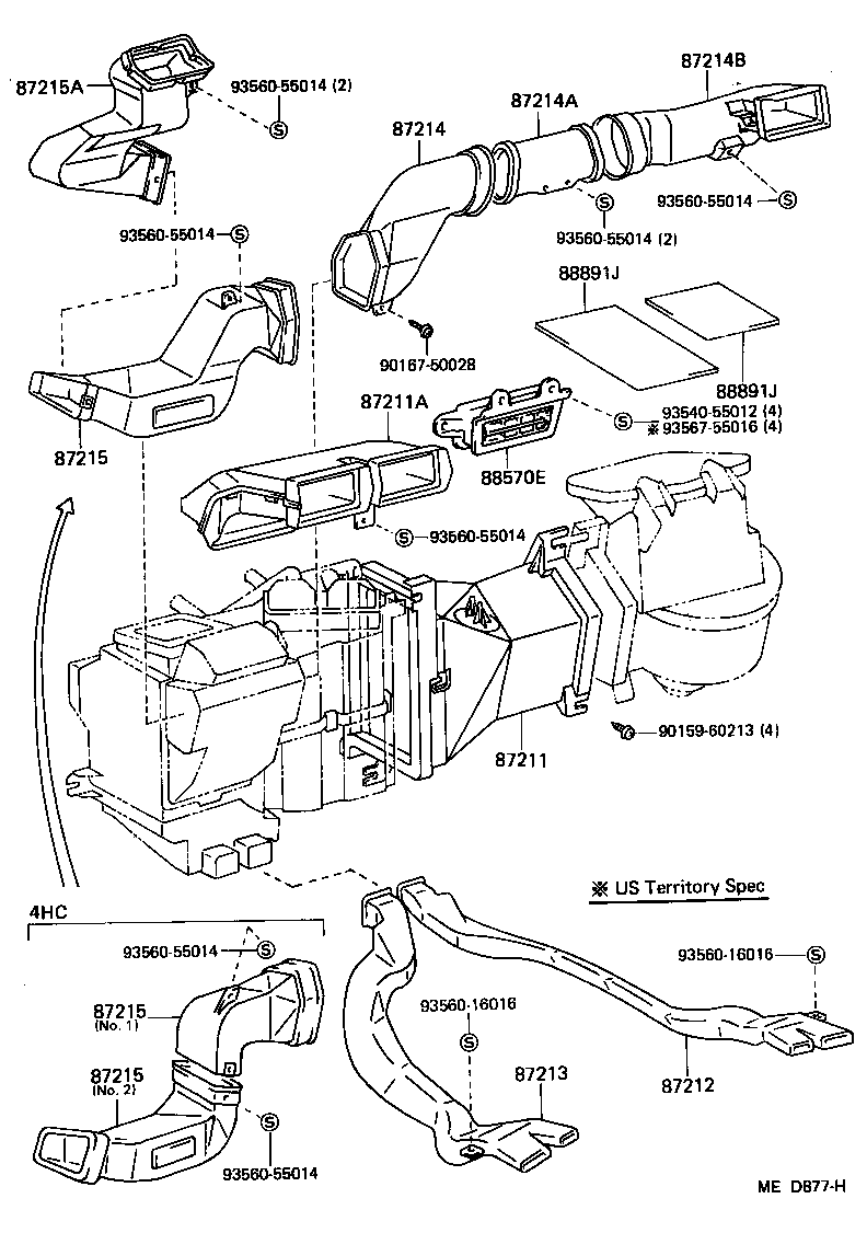 55084-89104 DUCT, AIR, SIDE NO.1 LH product image