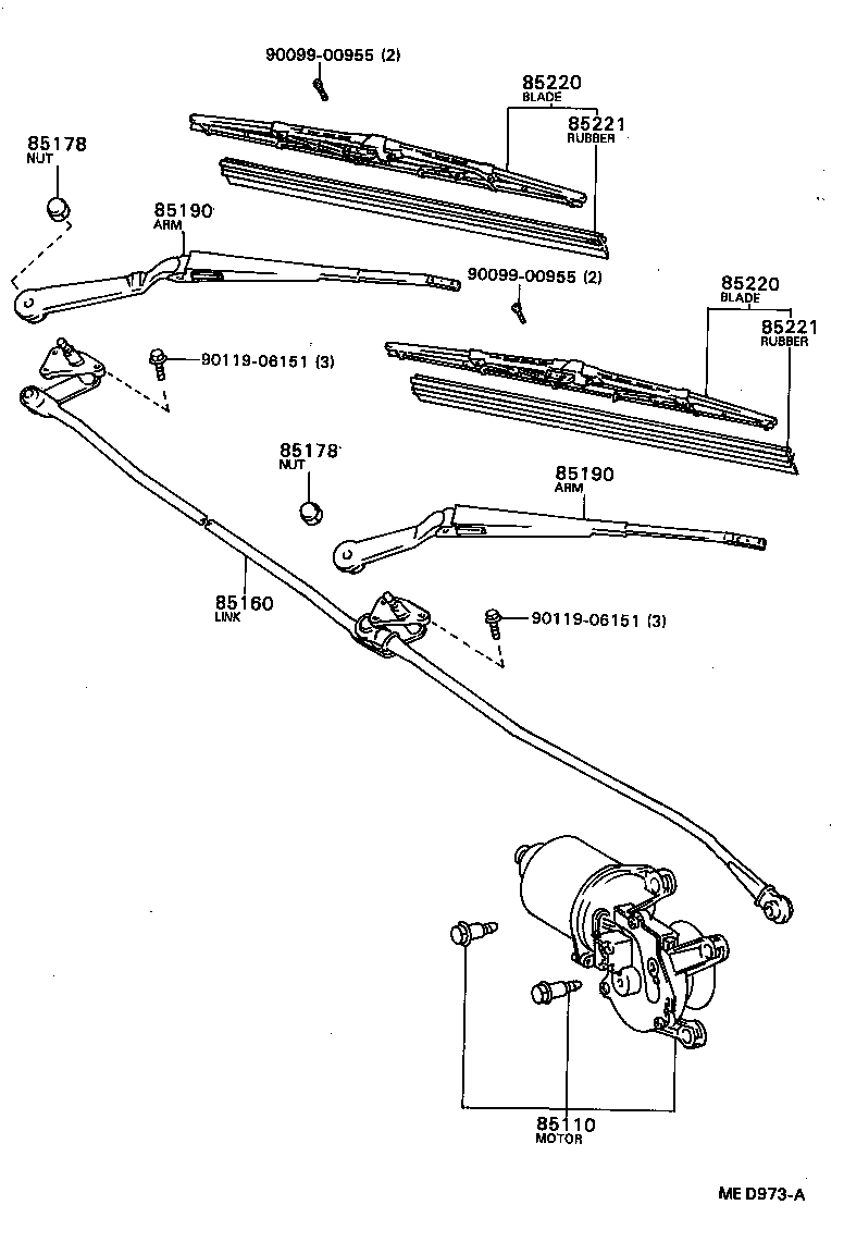 85160-20220 LINK ASSY, WINDSHIELD WIPER product image